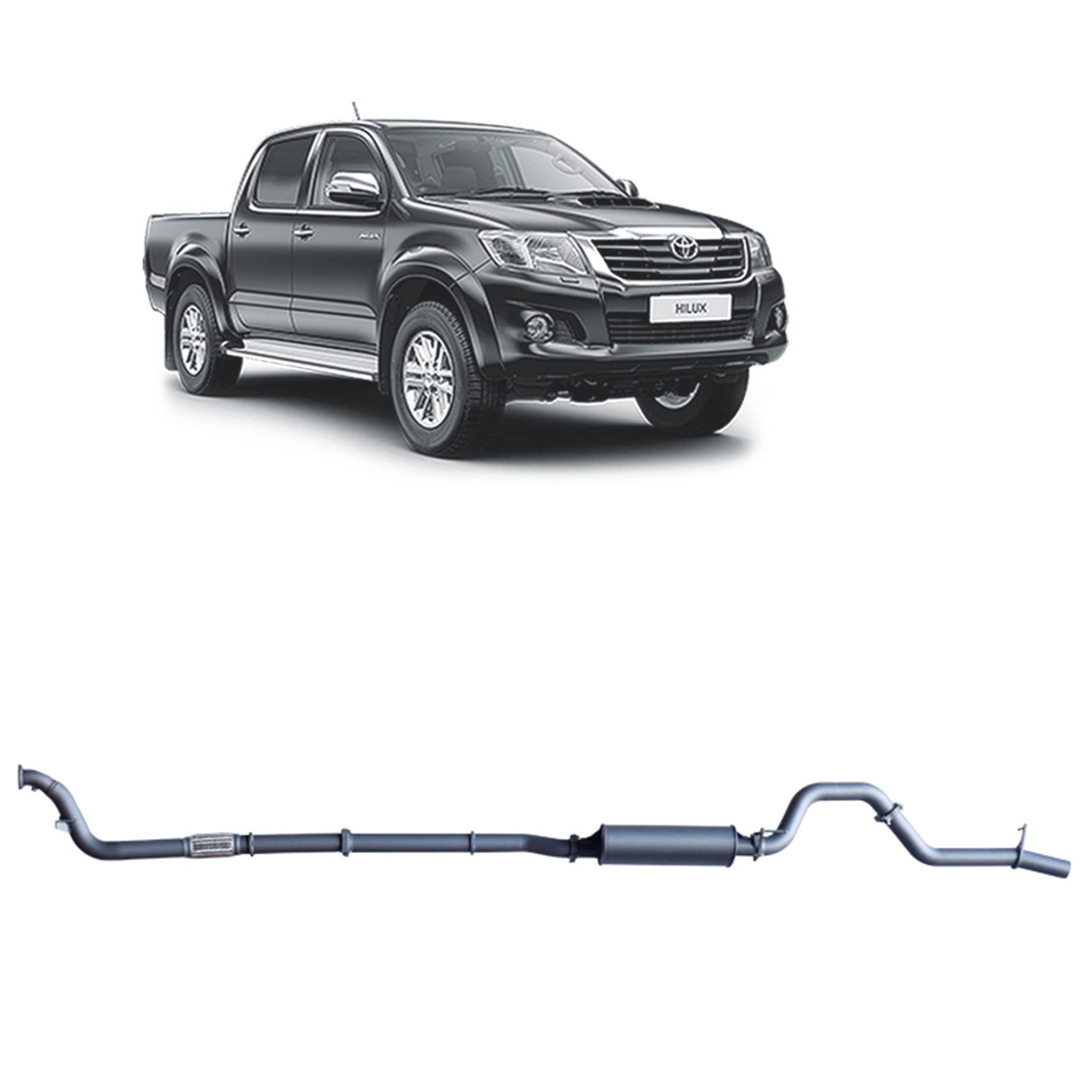 Redback Extreme Duty Exhaust suitable for Toyota Hilux 3.0L D4D (02/2005 - 10/2015)