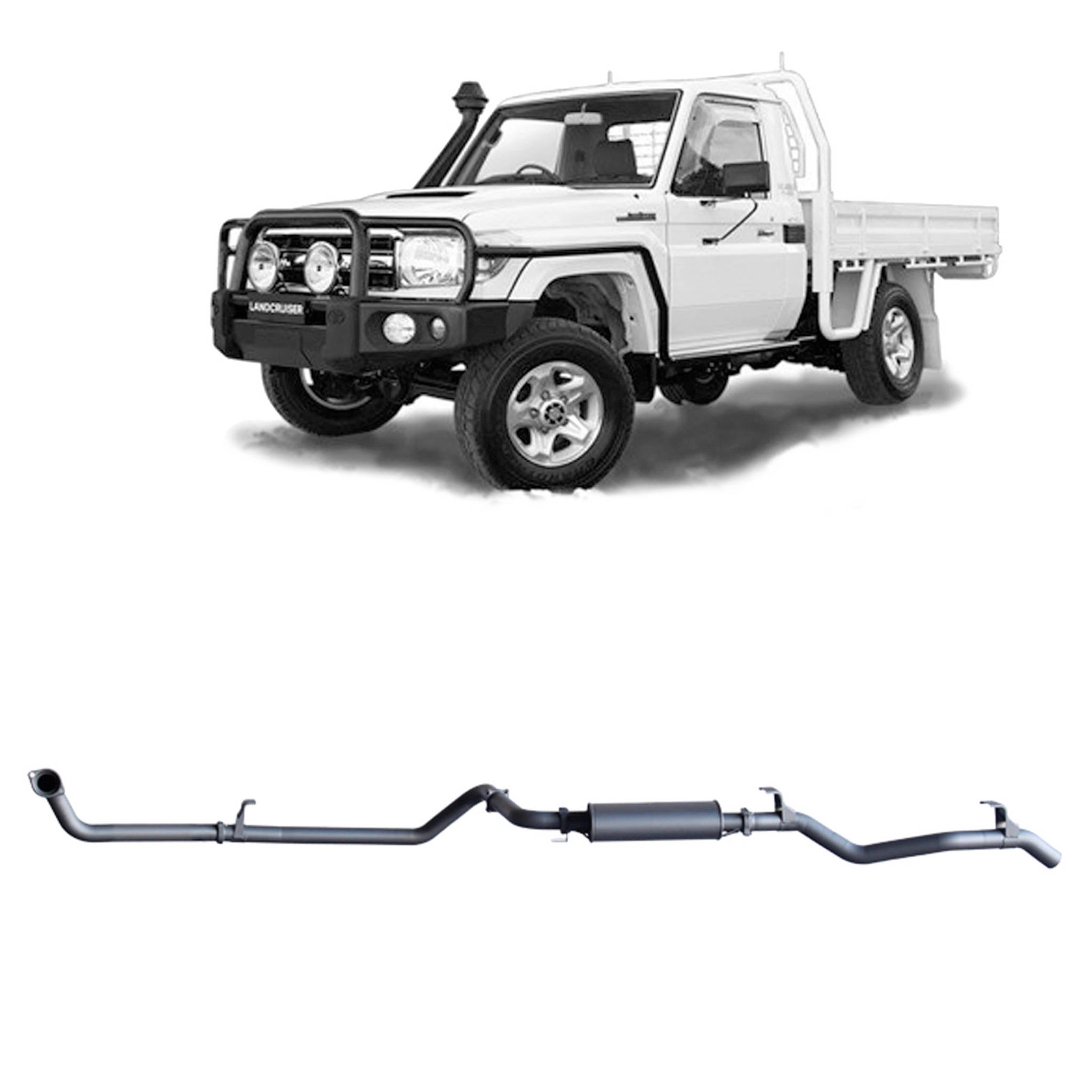 Redback Extreme Duty Exhaust suitable for Toyota Landcruiser 79 Series 4.2L TD (01/2001 - 01/2007)