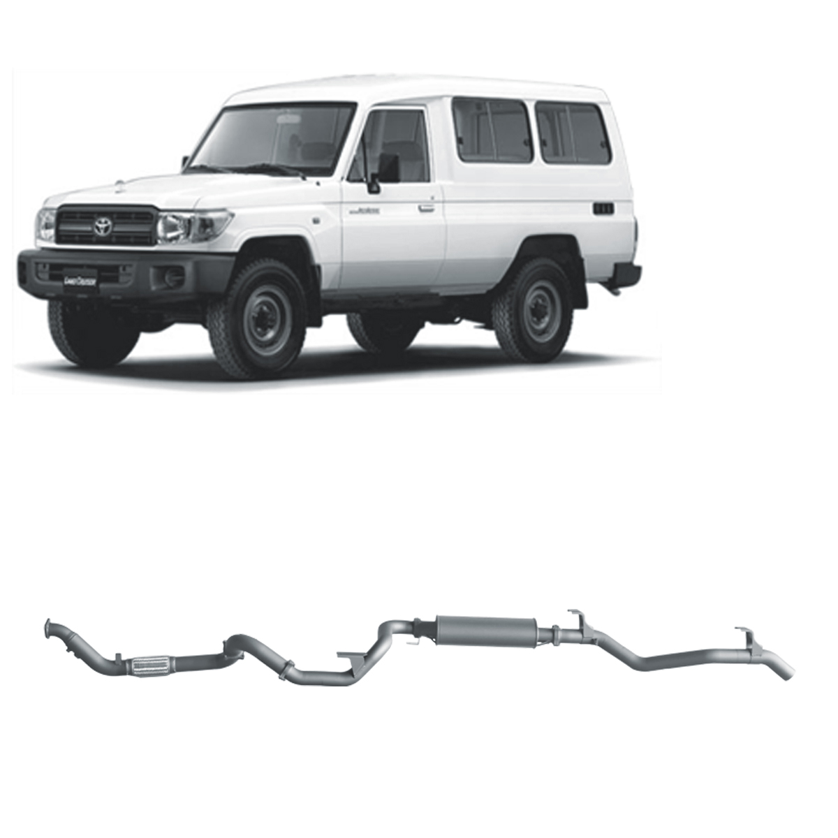 Redback Extreme Duty Exhaust suitable for Toyota Landcruiser 78 Series 4.2L TD (01/2001 - 01/2007)