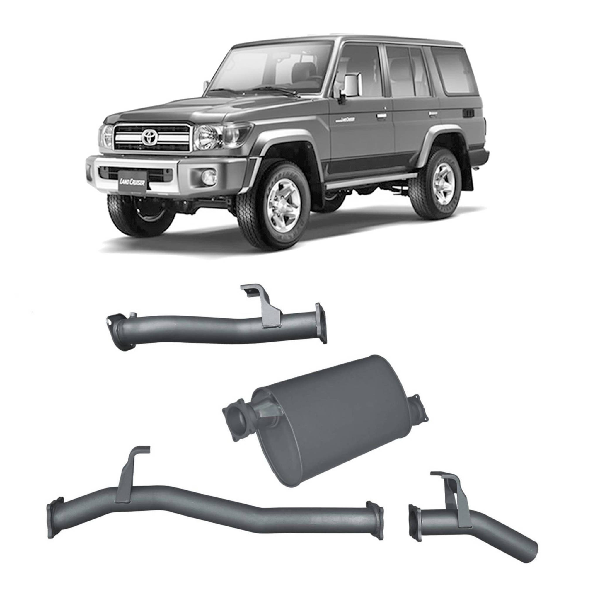 Redback Extreme Duty Exhaust suitable for Toyota Landcruiser 76 Series Wagon (11/2016 - on)