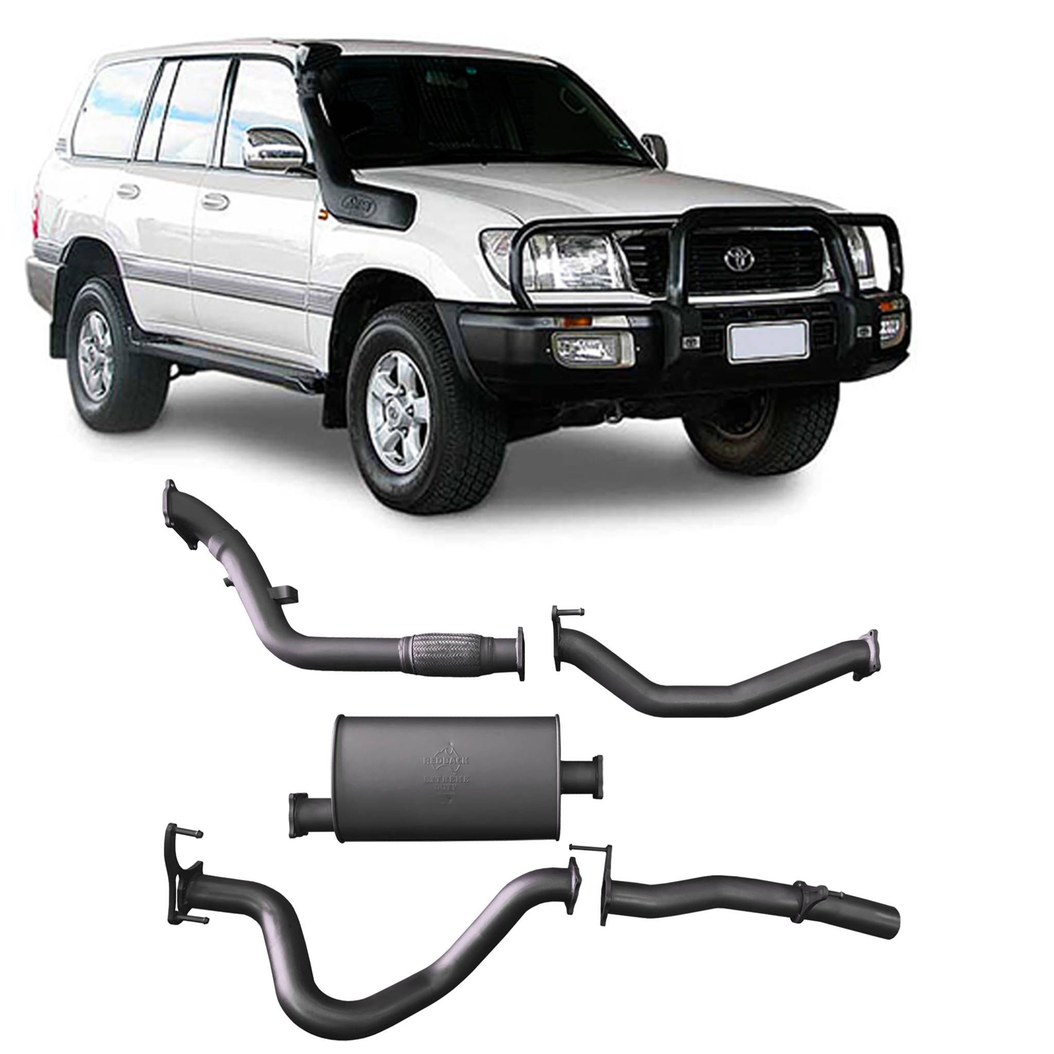 Redback Extreme Duty Exhaust suitable for Toyota Landcruiser 100 Series 4.2L (01/1998 - 10/2007)
