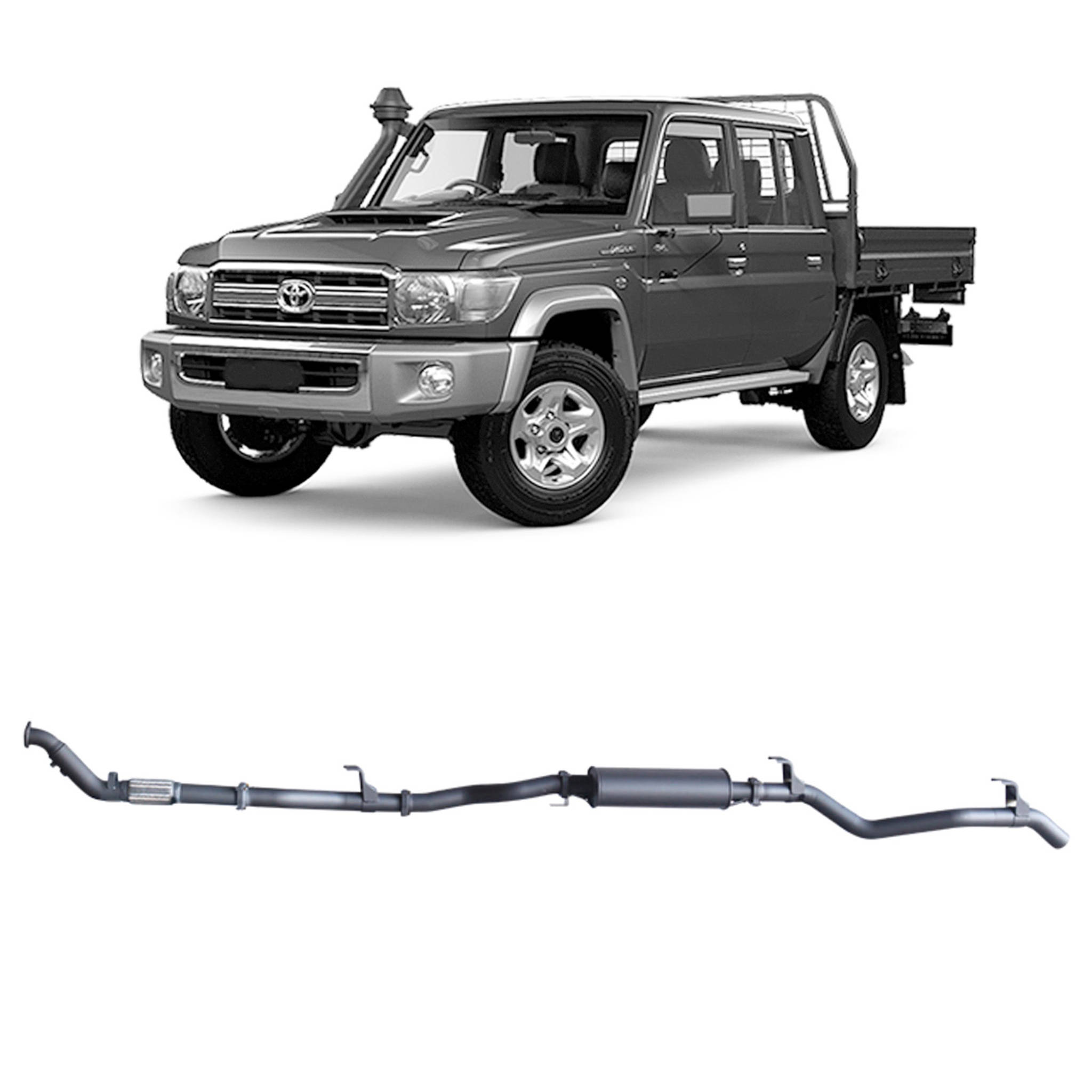 Redback Extreme Duty Exhaust suitable for Toyota Landcruiser 79 Series Double Cab (01/2012 - 10/2016)